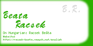 beata racsek business card