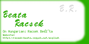 beata racsek business card